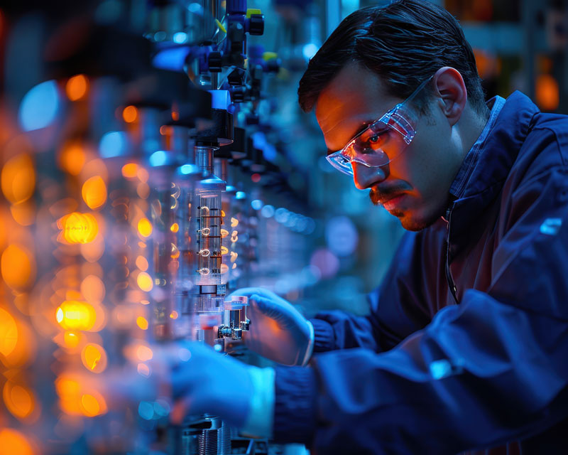 an engineer working on a cooling system